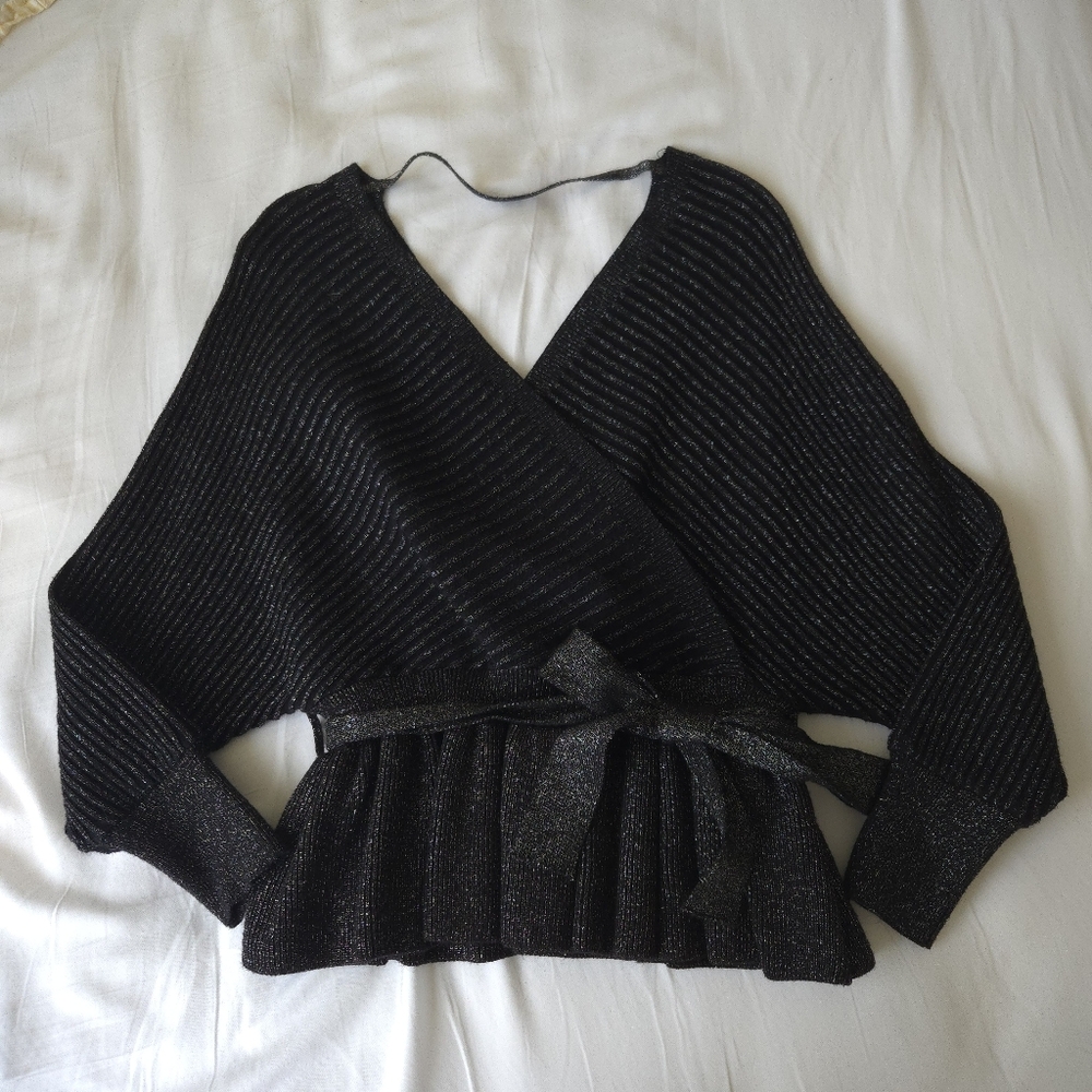 Glitter Surplice Sweater